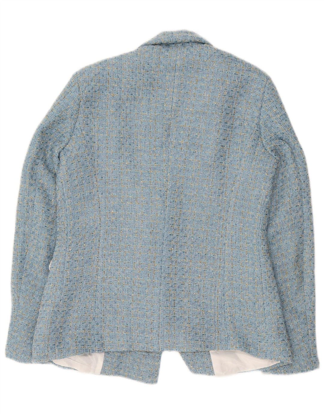 Vintage Dame Dobbeltradet Blazer Jacket UK 10 Small Blue Flecked