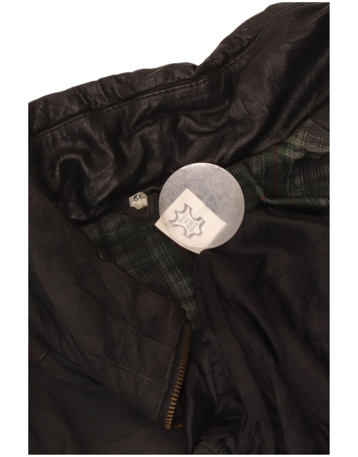 Vintage Herre Læderjakke EU 56 3XL Sort Læder