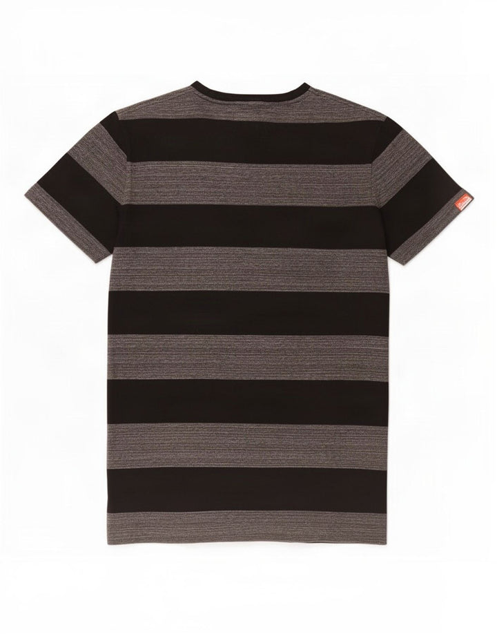 Superdry T-shirt top mellem grå stribet bomuld til mænd