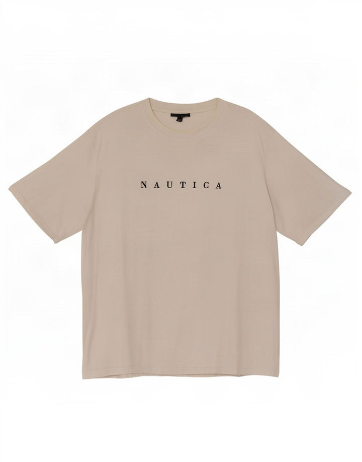 Nautica Herre Grafisk T-Shirt Top 2XL Hvid Bomuld