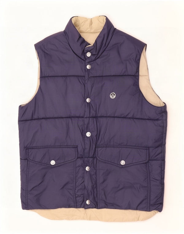 North Sails Herre Vendbar Polstret Gilet UK 38 Medium Navy Blue Polyamid