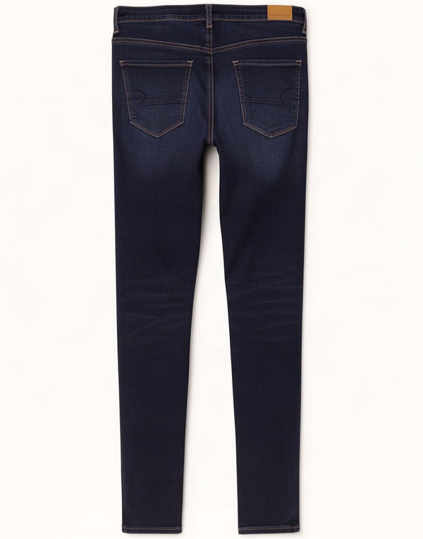American Eagle Dame Skinny Jeans UK 14 Large W32 L28 Navy Blue