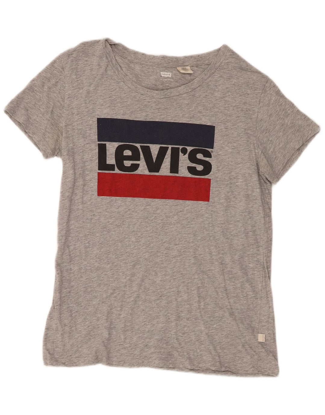 Levi's Dame Grafisk T-Shirt Top UK 10 Små Grå Flecked