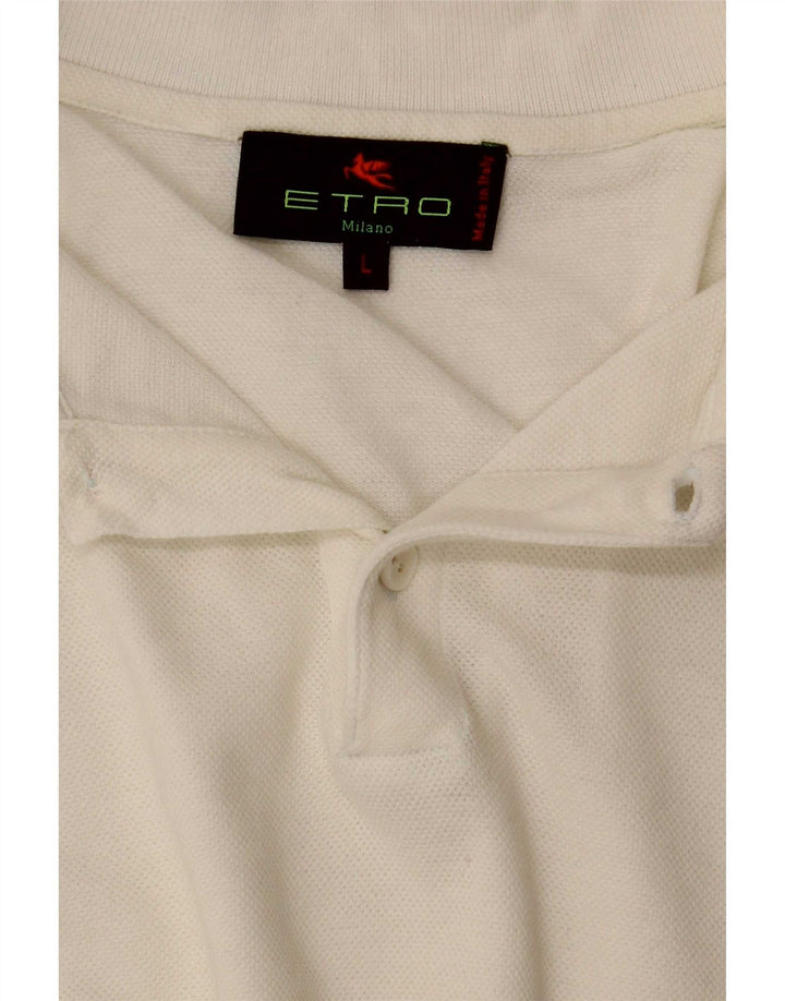 Etro Herre Polo Shirt Large White