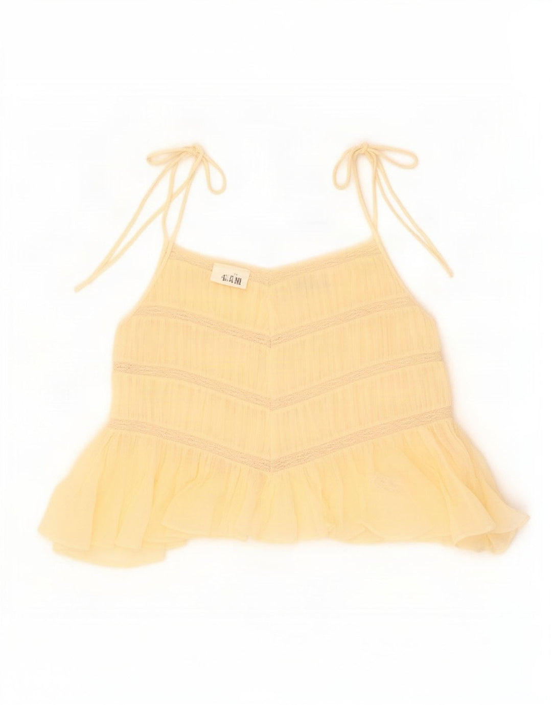 Zara Dame Cami Top UK 12 Medium Beige Bomuld