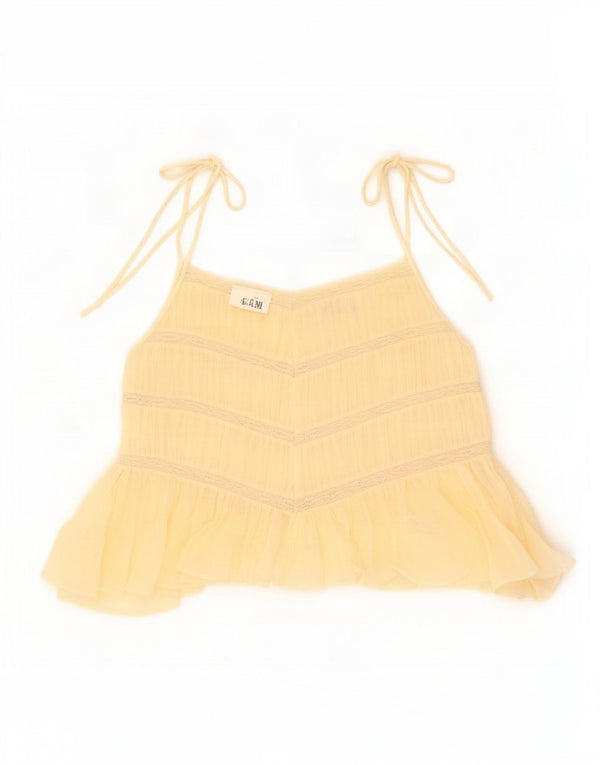 Zara Dame Cami Top UK 12 Medium Beige Bomuld
