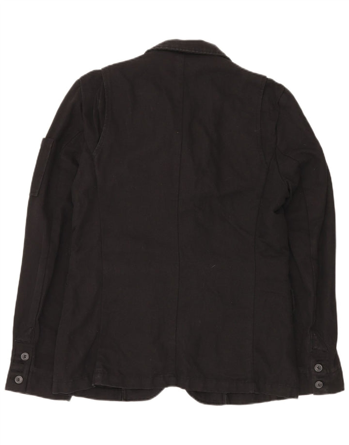BENETTON Herre 3-knaps blazerjakke IT 48 Medium Sort hør