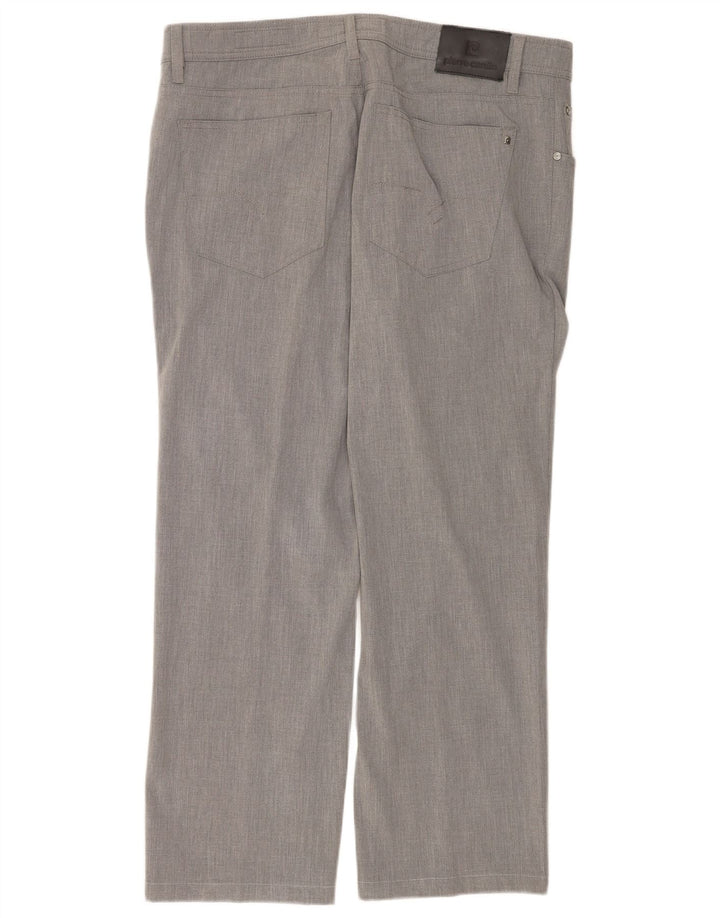 Pierre Cardin Straight Casual bukser til mænd W40 L30 Grå polyester