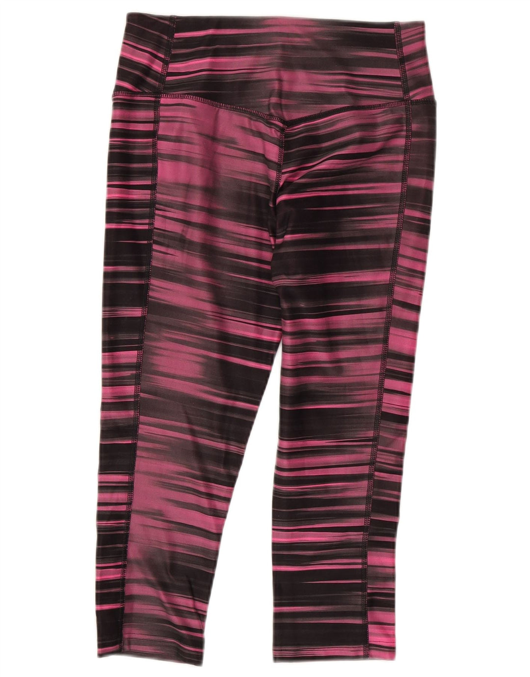 Nike Dame Dri Fit Capri Leggings UK 8/10 Small Pink Stribet Polyester