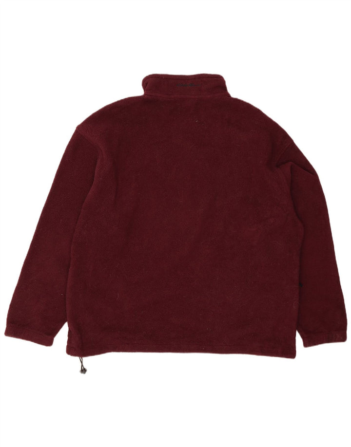 Eddie Bauer Herre lynlås-hals Fleece Jumper Large Burgundy Polyester