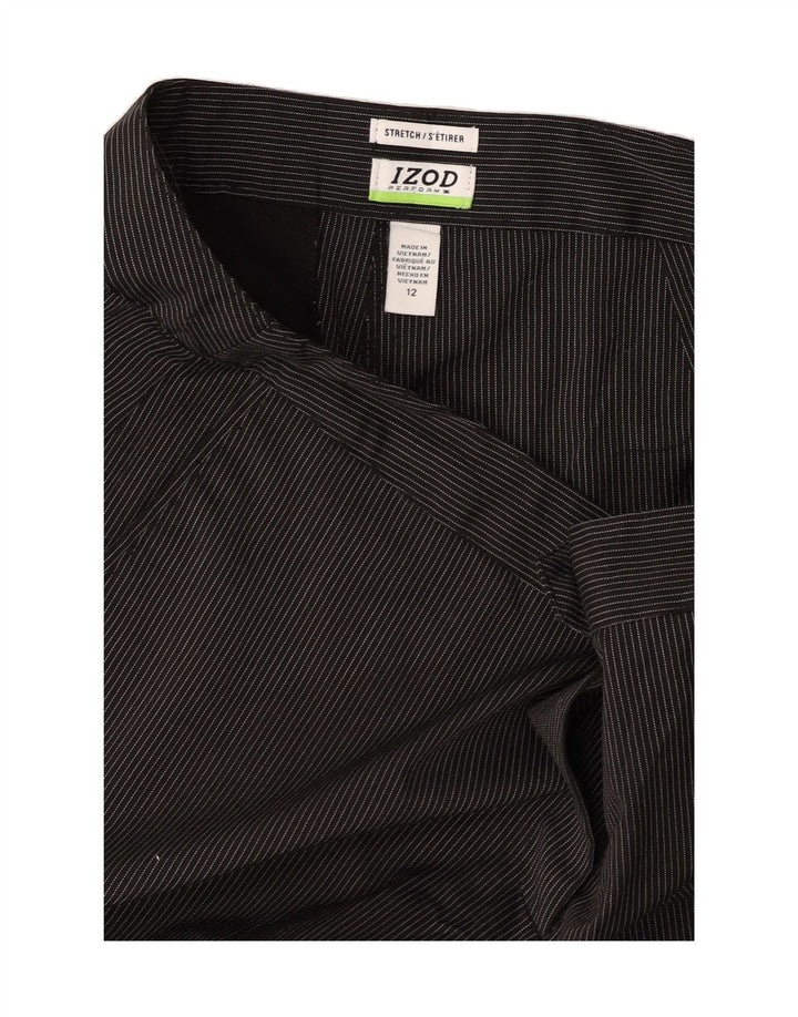 IZOD Womens Bermuda Shorts US 12 Large W36  Black Pinstripe Polyester Vintage Izod and Second-Hand Izod from Messina Hembry 