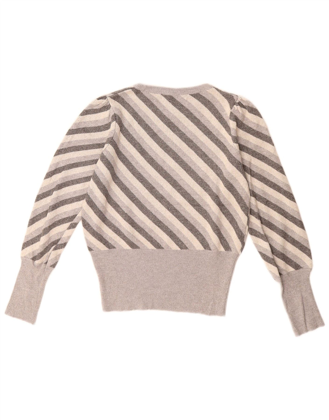 Marks & Spencer Dame sweater med rund hals DK 8 Lille grå stribet