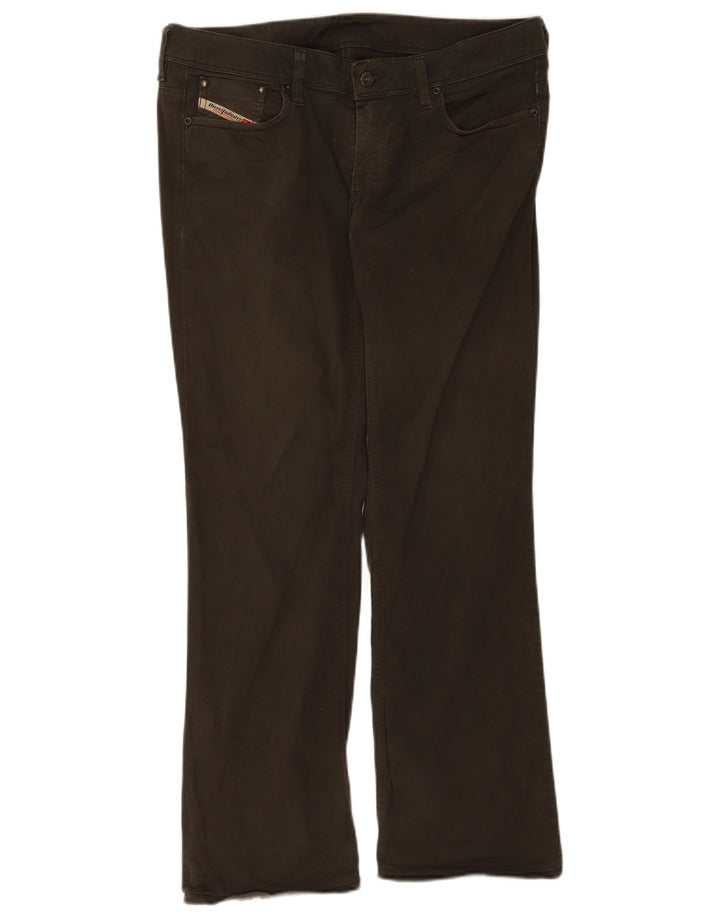 Diesel Dame Bootcut Jeans W33 L30 Khaki Bomuld