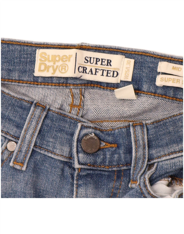 SUPERDRY Dame Mid Rise Super Skinny Jeans W25 L28 Blå Bomuld
