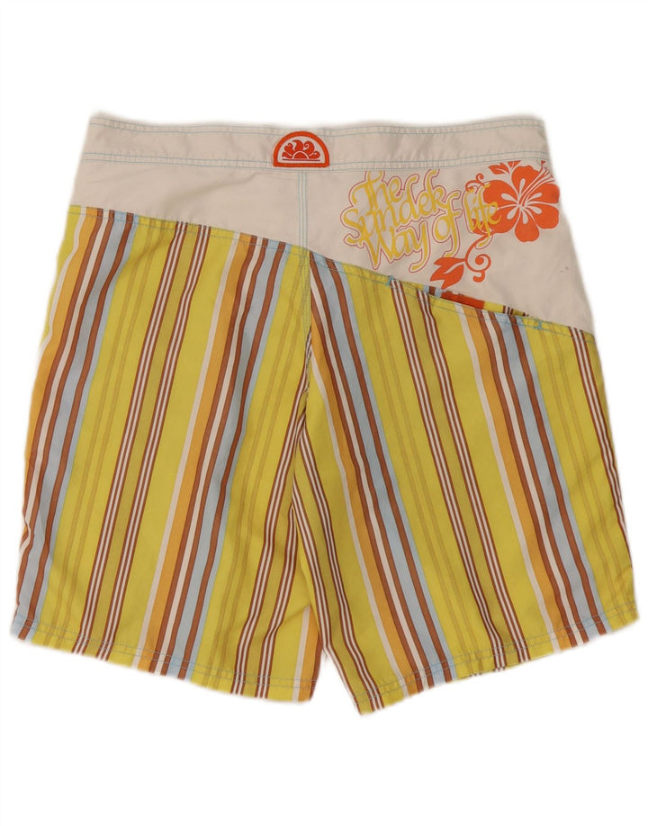 Sundek Herre Grafiske Badeshorts Medium Gulstribet