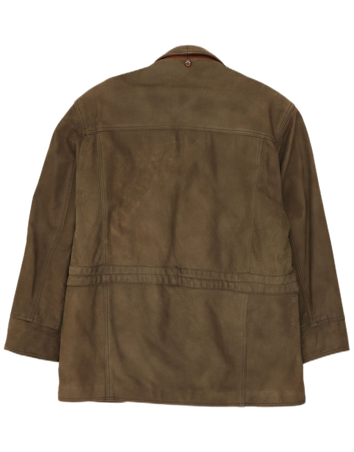 Vintage herre læderjakke UK 42 XL Khaki Læder