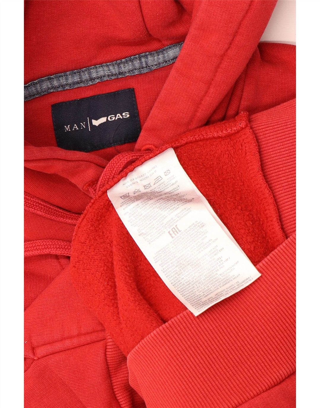 GAS Grafisk hættetrøje til mænd Medium rød bomuld