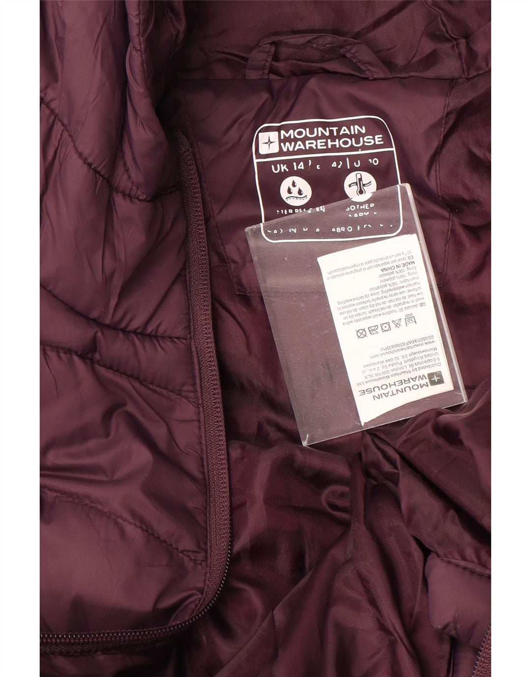 MOUNTAIN WAREHOUSE Polstret hættejakke til kvinder UK 14 Large Purple