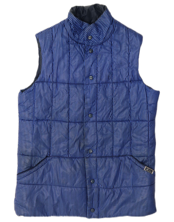 Puffa Herre Polstret Gilet UK 40 Large Blue Pinstripe Nylon