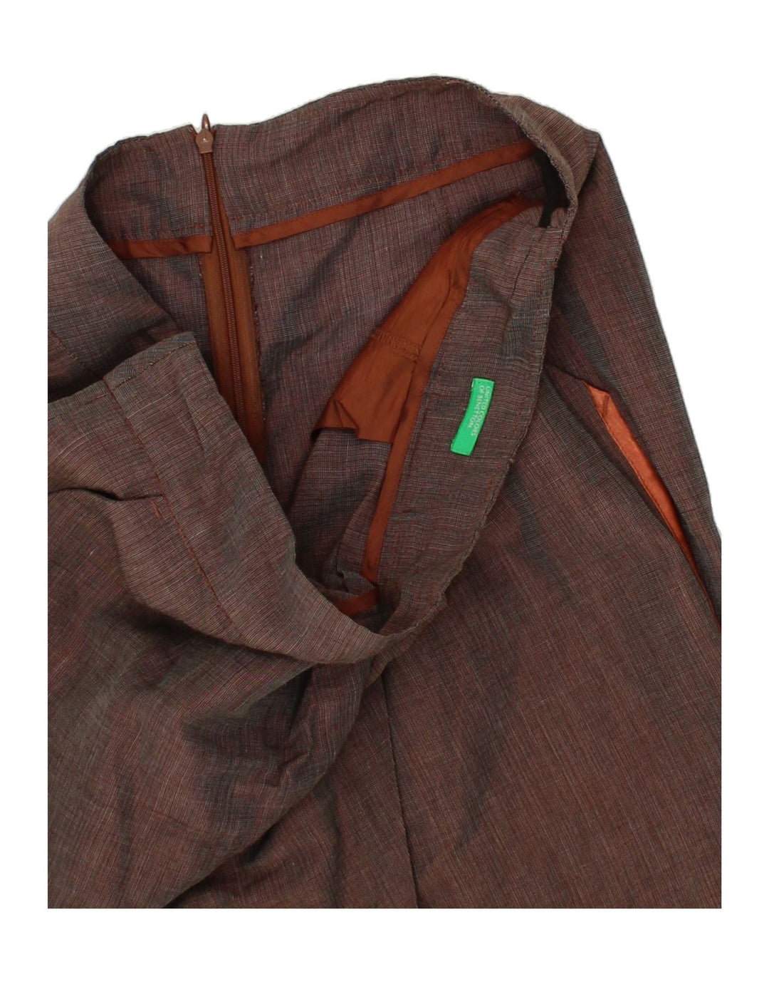 BENETTON Womens Asymmetrical Skirt W32 Large  Brown Vintage Benetton and Second-Hand Benetton from Messina Hembry 