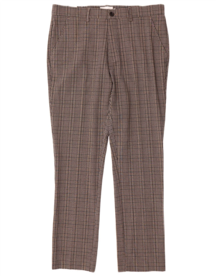 Farah Herre Slim Chino Bukser W32 L30 Grå ternet polyester