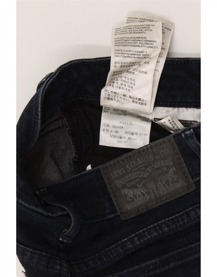 LEVI'S Womens 712 Slim Jeans W24 L32 Navy Blue Cotton Vintage Levi's and Second-Hand Levi's from Messina Hembry 