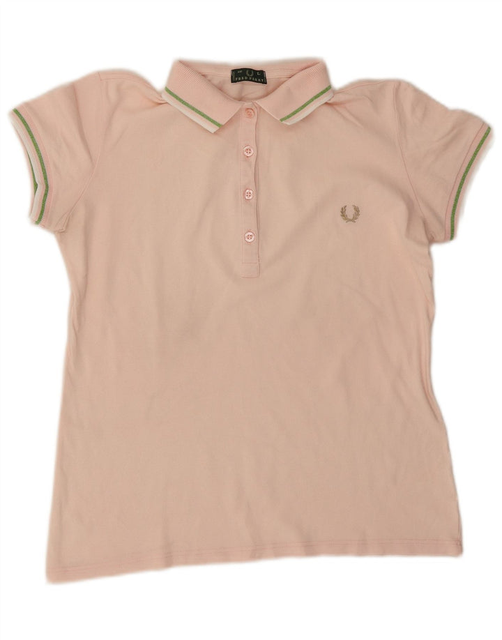 Fred Perry Dame Polo Shirt UK 16 Large Pink