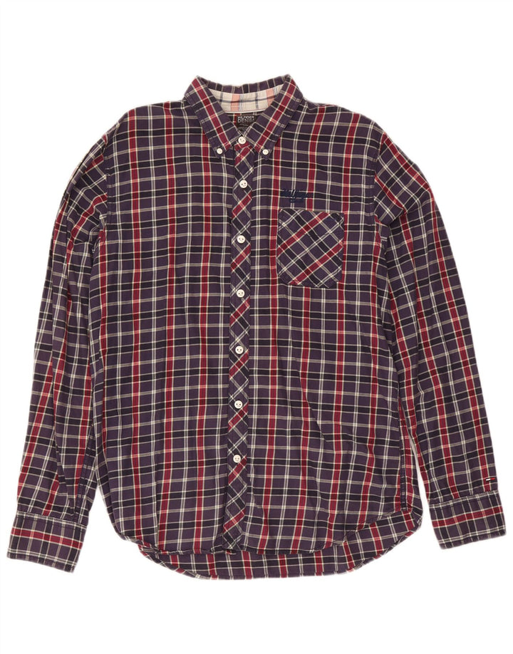 Tommy Hilfiger herreskjorte XL marineblå ternet bomuld