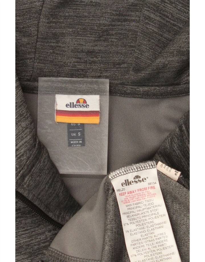 ELLESSE Hættetrøje med lynlås til mænd, lille grå nålestribet polyester
