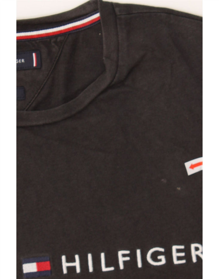TOMMY HILFIGER Mens Graphic T-Shirt Top Small Black Cotton Vintage Tommy Hilfiger and Second-Hand Tommy Hilfiger from Messina Hembry 
