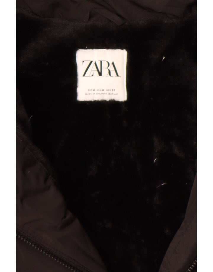Zara Womens Polstret Frakke UK 14 Medium Black