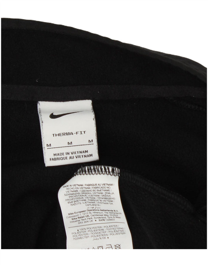 Nike Dame Therma-Fit Fleece Jumper med lynlås, UK 14 Medium Sort Polyester