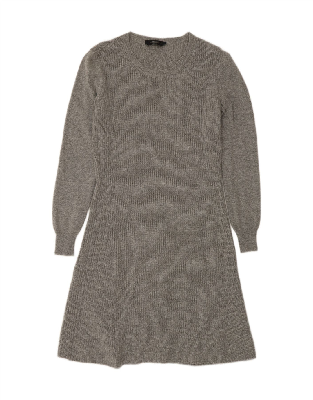 MAX MARA Dame Weekend Langærmet Jumper Kjole UK 14 Medium Grå