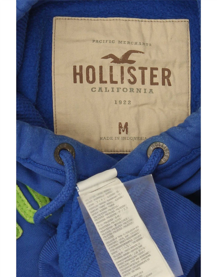 Hollister Grafisk hættetrøje til mænd mellemblå bomuld