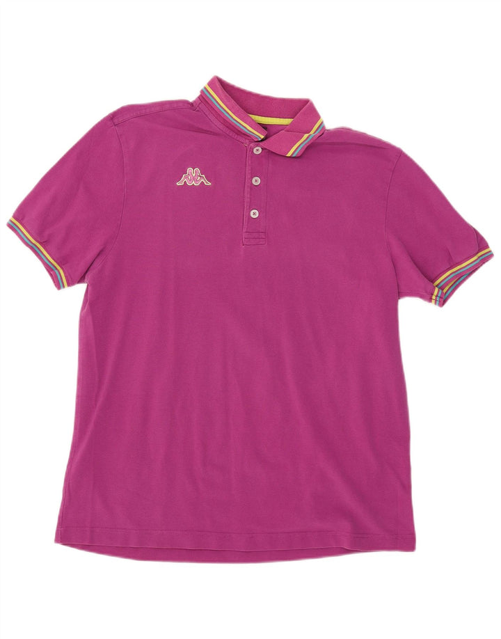 Kappa herre poloshirt stor lilla stribet
