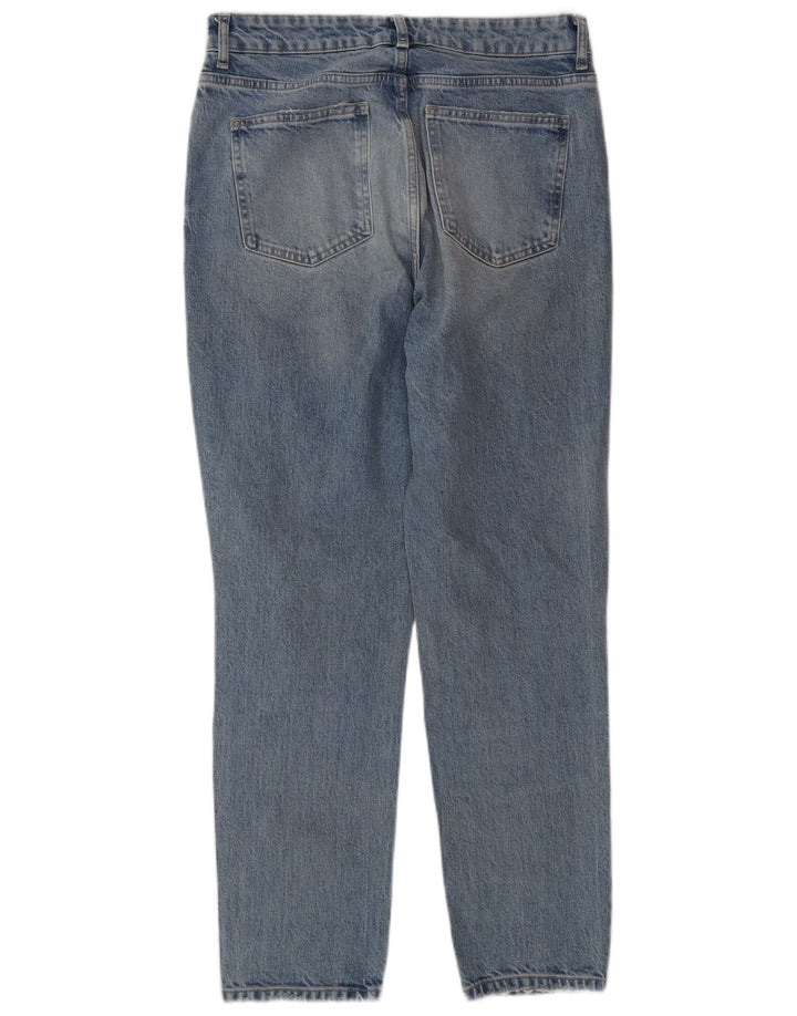 Zara Dame Distressed Tapered Jeans EU 42 Large W32 L30 Blue