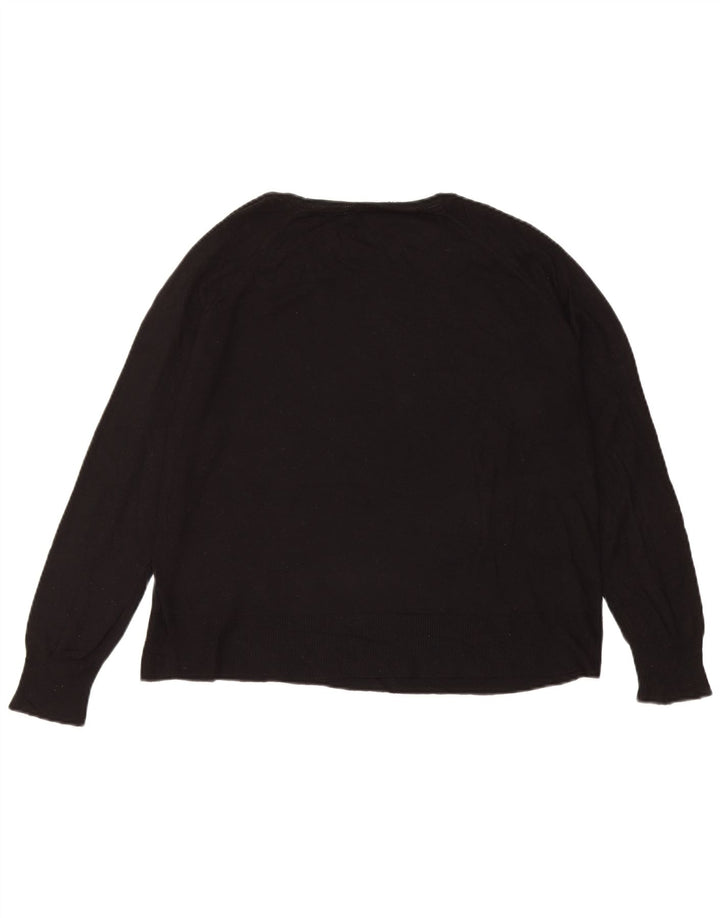 Zara Dame Boat Neck Jumper Sweater UK 14 Medium Black