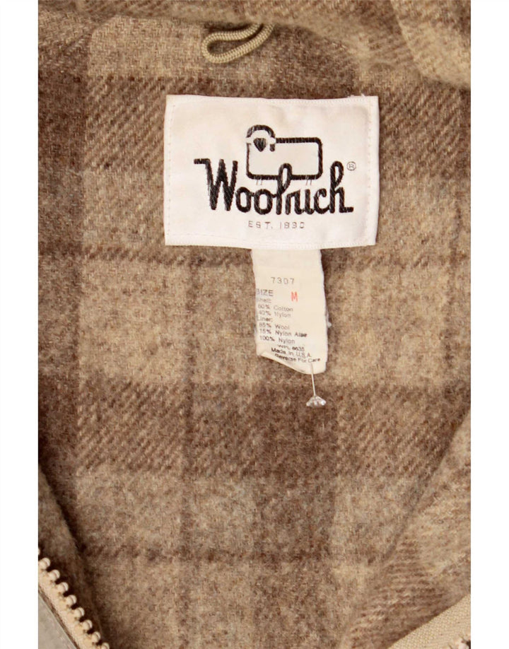 Woolrich Herre Hooded Parka Jacket UK 38 Medium Grey Bomuld