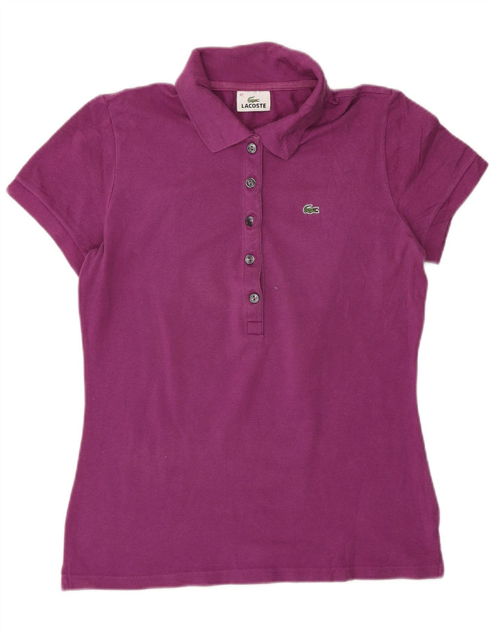 Lacoste Dame Polo Shirt Størrelse 42 Stor Lilla Bomuld