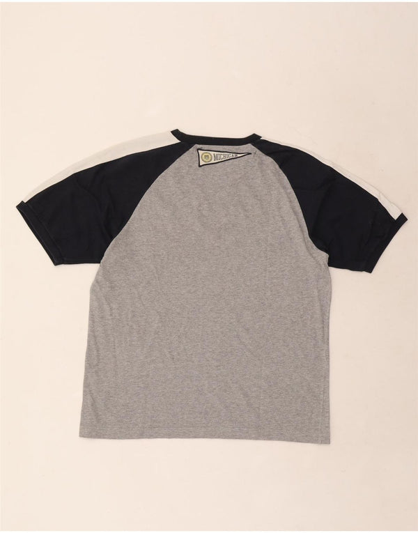 Champion Herre Michigan Grafisk T-Shirt Top Mellemgrå Colourblock Bomuld