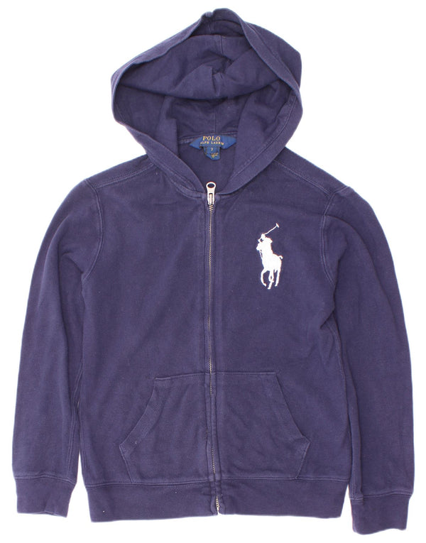 Polo Ralph Lauren drenge hættetrøje med lynlås 6-7 år marineblå bomuld