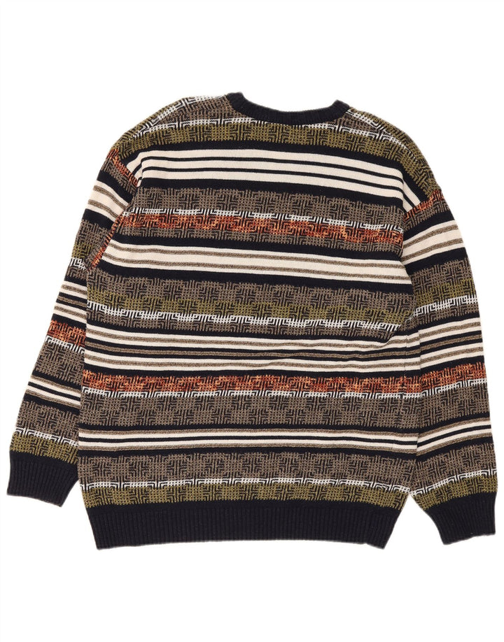 Giramondo Herre V-hals sweater Stor flerfarvet geometrisk
