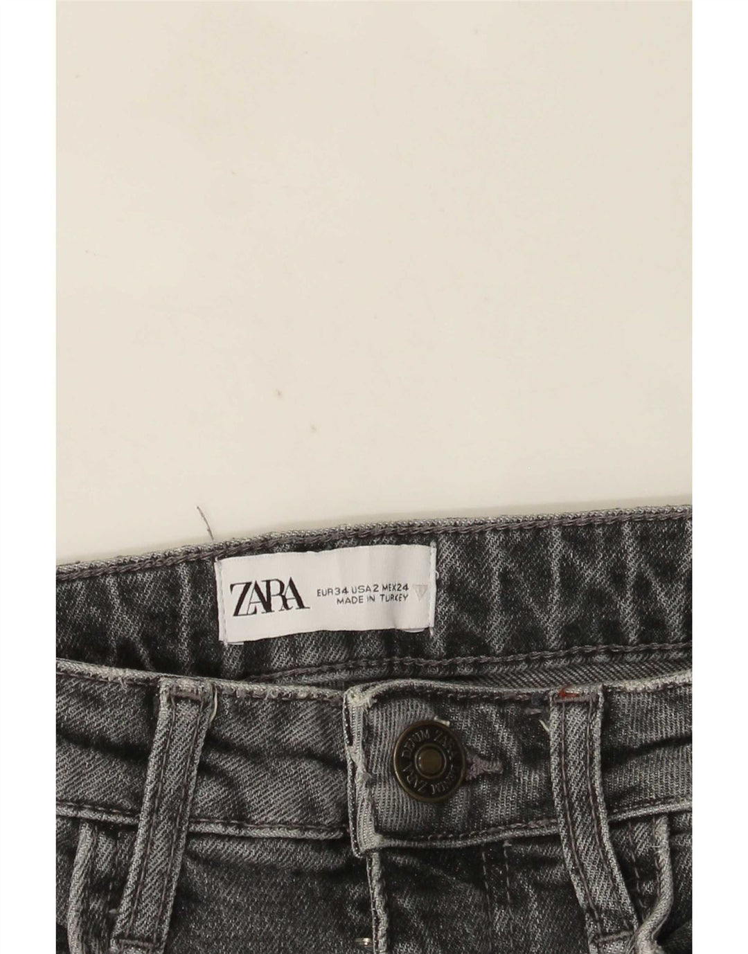 Zara Dame Straight Jeans EU 34 2XS W24 L27 Grå