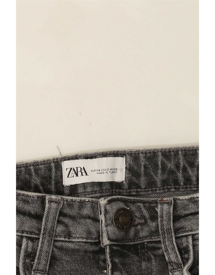 Zara Dame Straight Jeans EU 34 2XS W24 L27 Grå