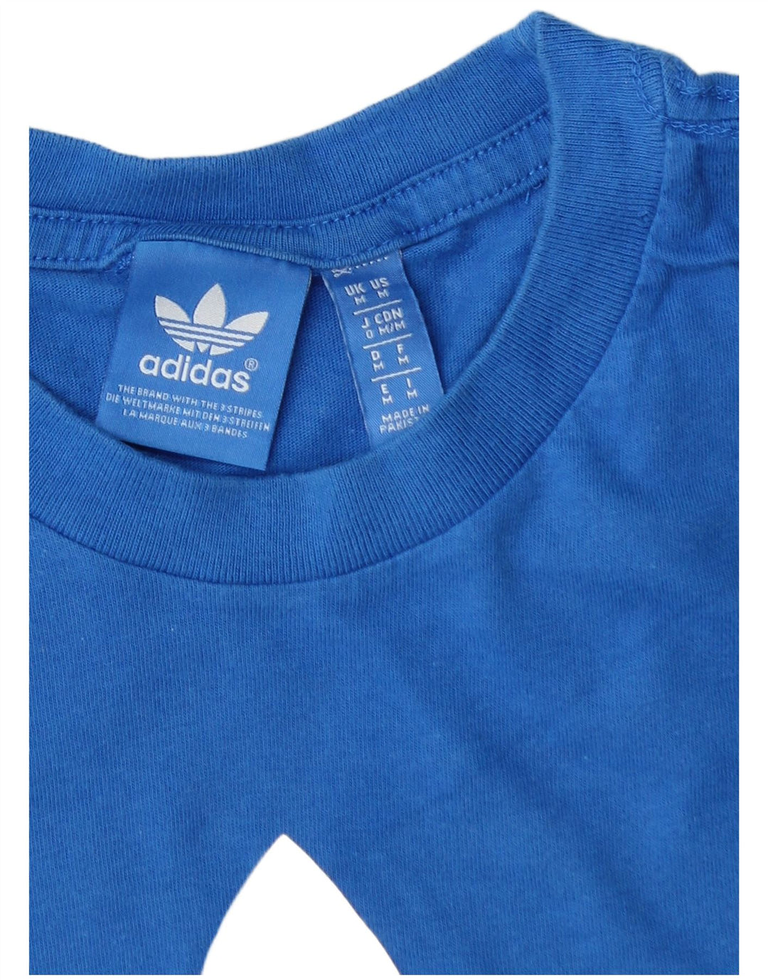 ADIDAS Mens Graphic T-Shirt Top Medium Blue Cotton