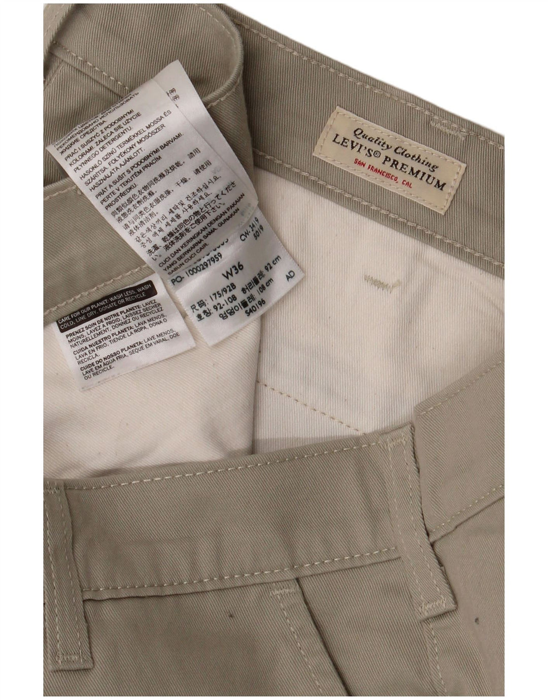 LEVI'S Herre Tapered Chino Bukser W36 L28 Beige Bomuld