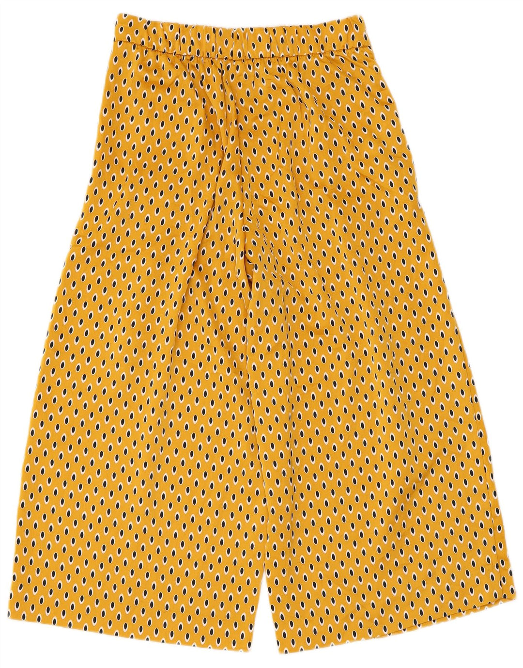 Zara Dame Capri Bukser XS W24 L21 Gul plettet polyester