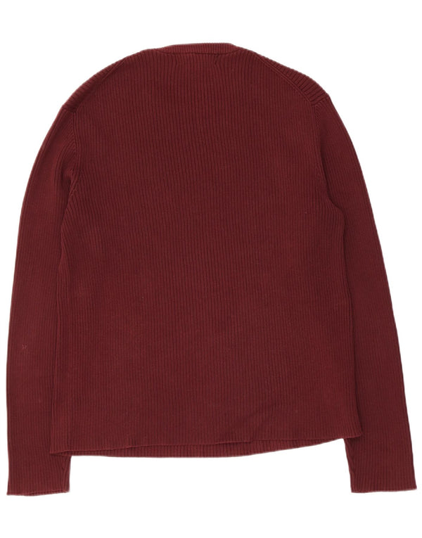 Banana Republic Mens Crew Neck Jumper Sweater Large Maroon Cotton