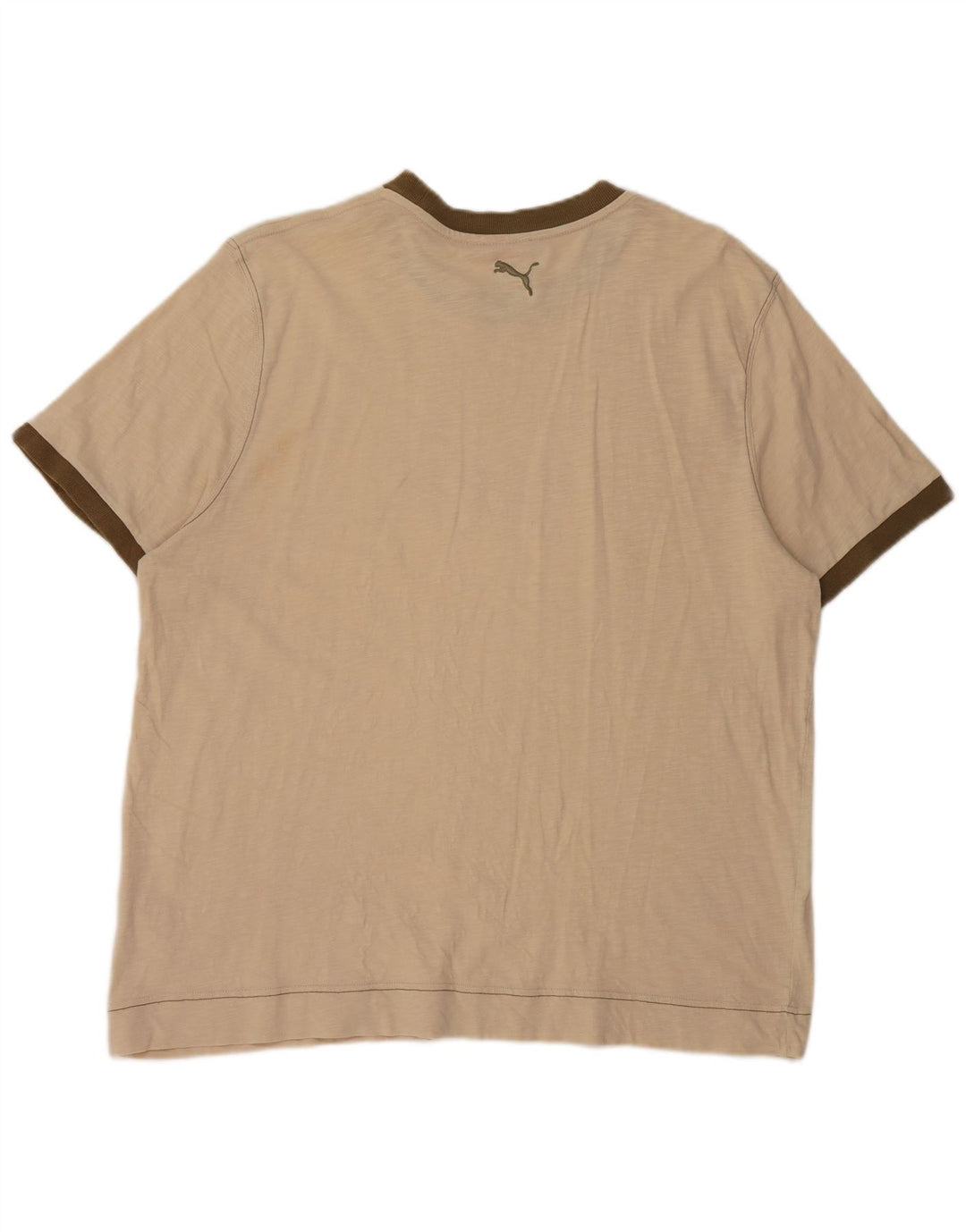 Puma Herre Grafisk T-Shirt Top 2XL Beige Bomuld