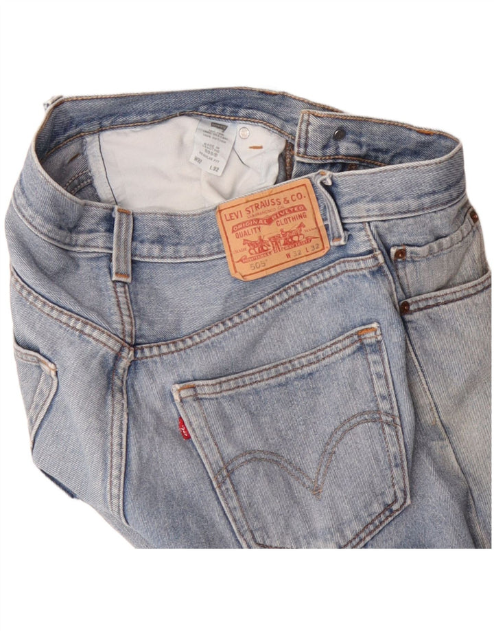 Levi's Herre 505 Regular Fit Straight Jeans W32 L32 Blå Bomuld